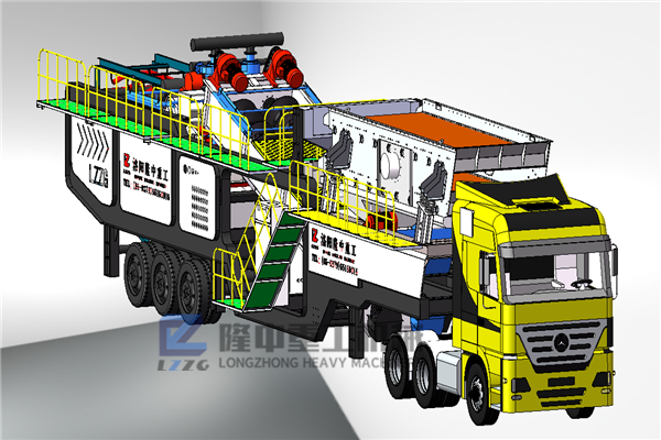 可移動的洗沙生產(chǎn)線：附帶壓濾機(jī)方便快捷