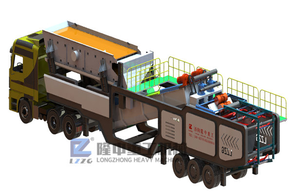 可移動的洗沙生產(chǎn)線：附帶壓濾機(jī)方便快捷